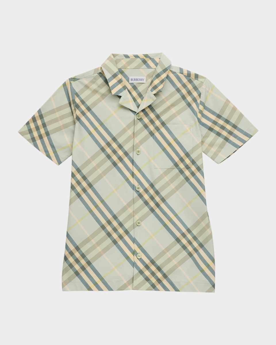 Boy's Check-Print Button Down Shirt, Size 6M-